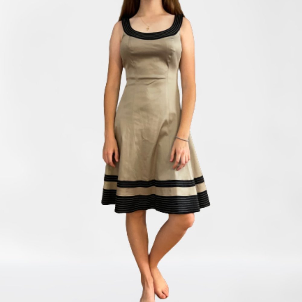 Nine West Brass-Gold and Black Cocktail Dress